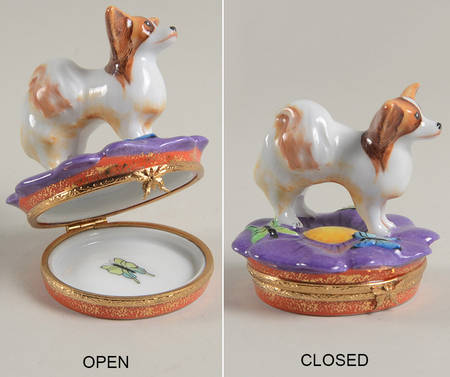 Artoria Limoges Boxes Papillon - Dog - Boxed