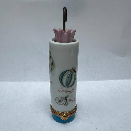 Artoria Limoges Boxes Pink Umbrella & Stand - Boxed