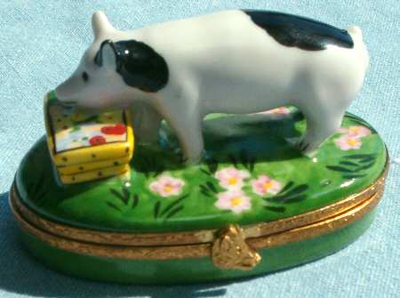 Artoria Limoges Boxes Spotted Pig - Boxed