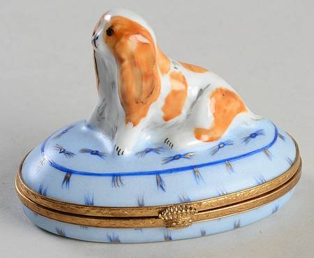 Artoria Limoges Boxes King Charles Spaniel - Boxed