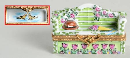 Artoria Limoges Boxes Garden Bench - Boxed