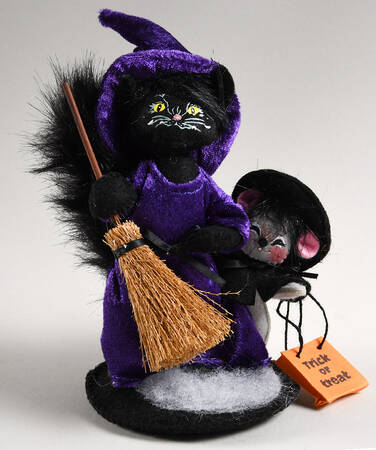 Annalee Halloween Dolls Witch Cat And Mouse - No Box