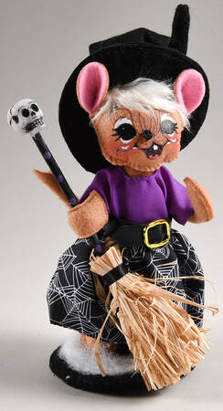 Halloween Mice Witch Mouse With Broom - No Box