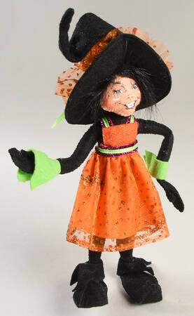 Annalee Halloween Dolls Witch With Orange Dress - No Box
