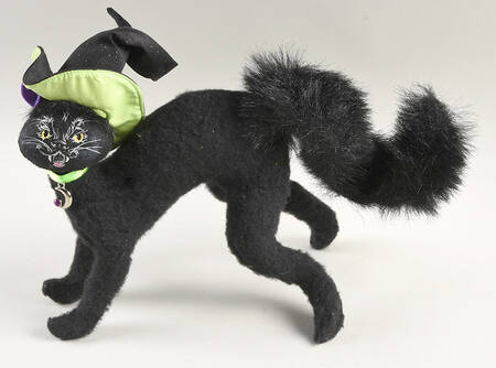 Annalee Halloween Dolls Scared Cat, Sparkle Hat - No Box