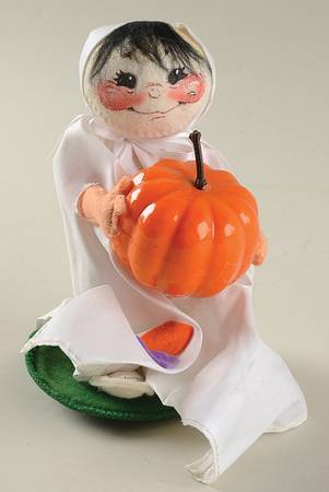 Annalee Halloween Dolls Ghost Kid With Pumpkin - No Box