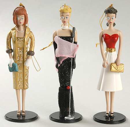 Classic Barbie Ornaments Classic Barbie-Set Of 3 - Boxed