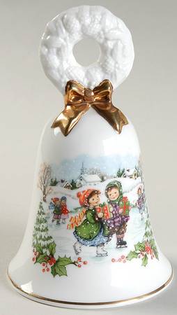 Avon Christmas Bell Children Skating - Boxed