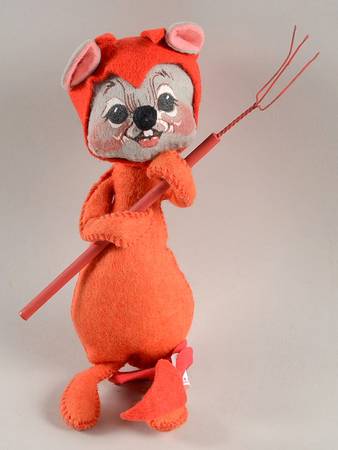 Halloween Mice Devil Mouse With Pitchfork - No Box