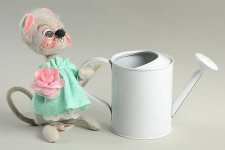 Easter and Spring Mice Mouse With Watering Can - No Box