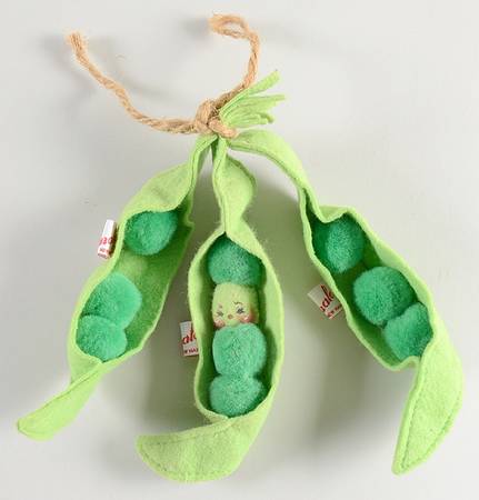 Annalee Dolls Set Of 3 Pea Pods  - No Box