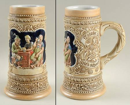 Traditional German Style Steins German Tavern Scene - No Box