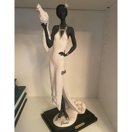 African American Lady With Parrot - Boxed