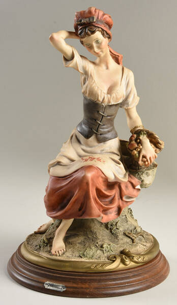 Women Country Lady With Fruit Basket - No Box