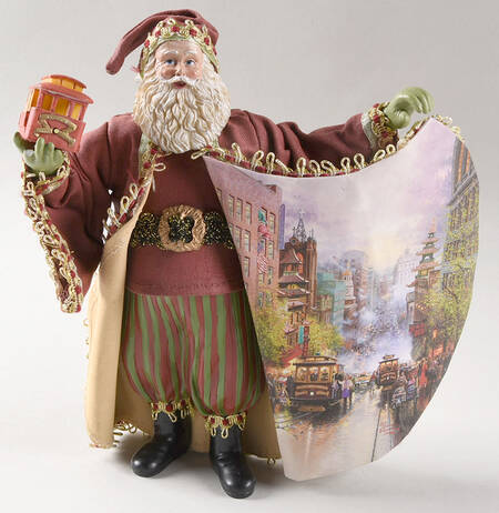 Old World Santa Santa With Toy Train - No Box Nb2003