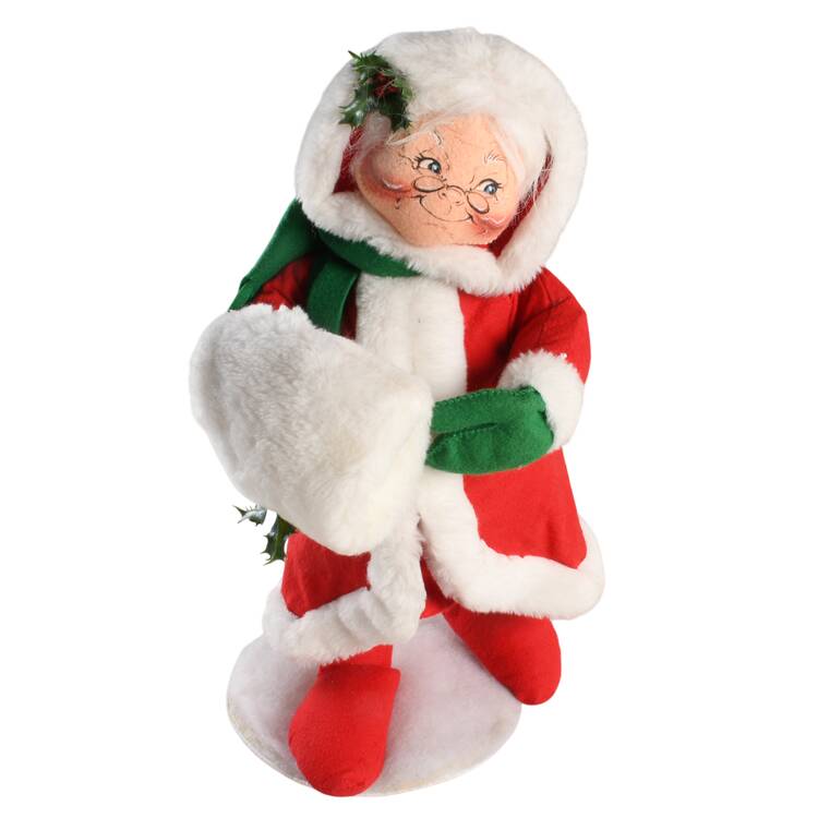 Santa and Mrs Santa Mrs Velour Santa With Muff - No Box