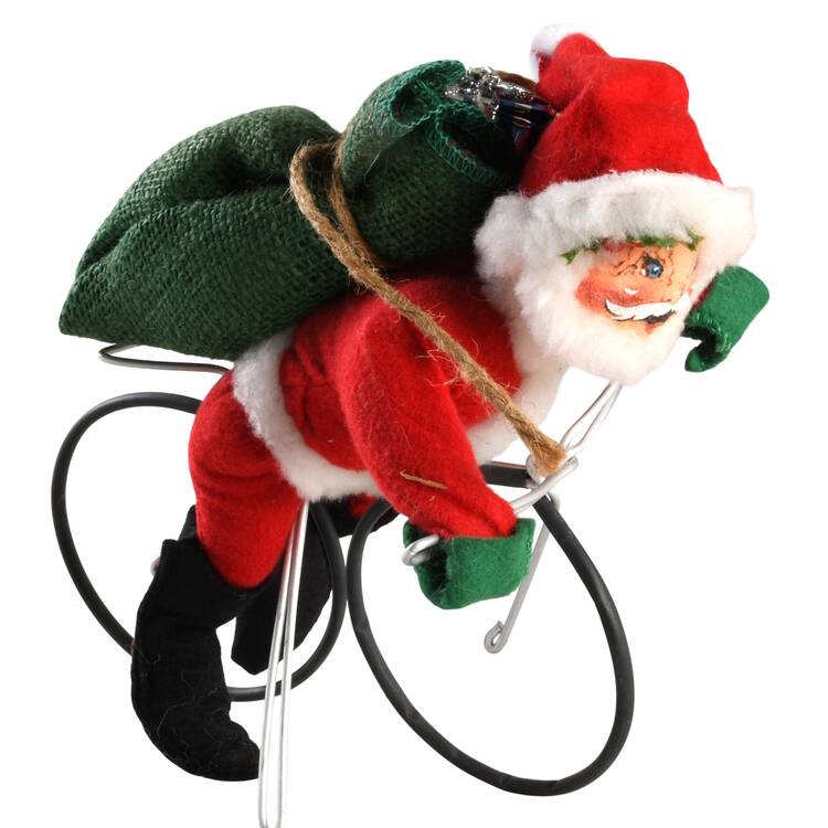 Santa and Mrs Santa Santa Pedaling Presents On Bike - No Box