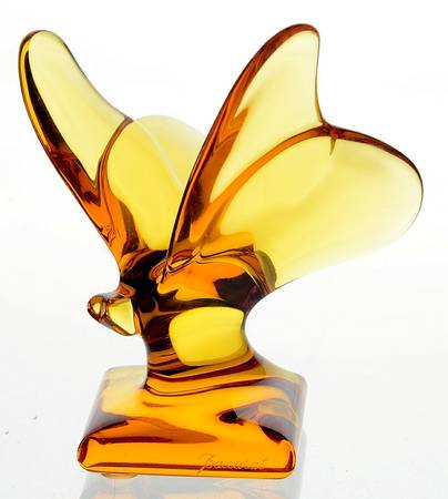 Baccarat Crystal Figurines Butterfly-Amber - Boxed