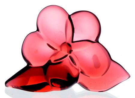 Baccarat Crystal Figurines Pansy-Red - Boxed