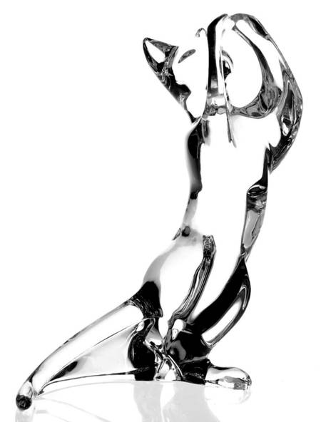 Baccarat Crystal Figurines Cat Playing - With Box Bx353