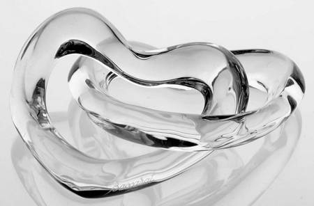 Baccarat Crystal Figurines Chained Hearts-Clear - Boxed