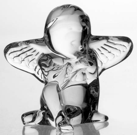 Baccarat Crystal Figurines Cherub Angel Blowing A Kiss - With Box Bx965