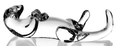 Baccarat Crystal Figurines Otter Swimming On Back - Boxed
