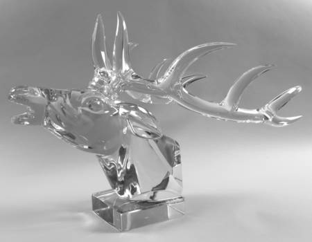Baccarat Crystal Figurines Stags Head - No Box 261a