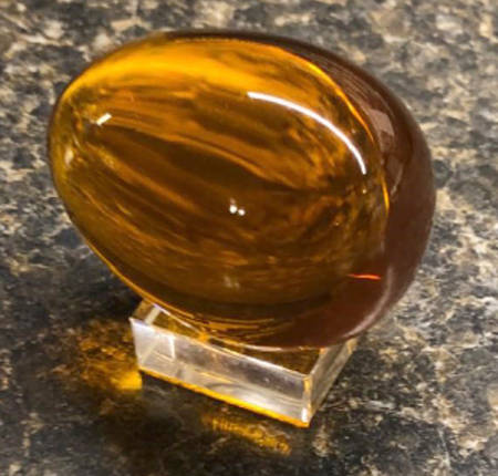 Baccarat Crystal Figurines Amber Egg & Stand - With Box Bx1064