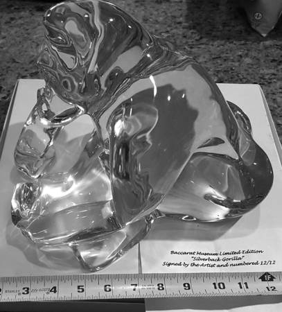 Baccarat Crystal Figurines Silverback Gorilla-Limited Edition Of 12 - With Box Bx1068