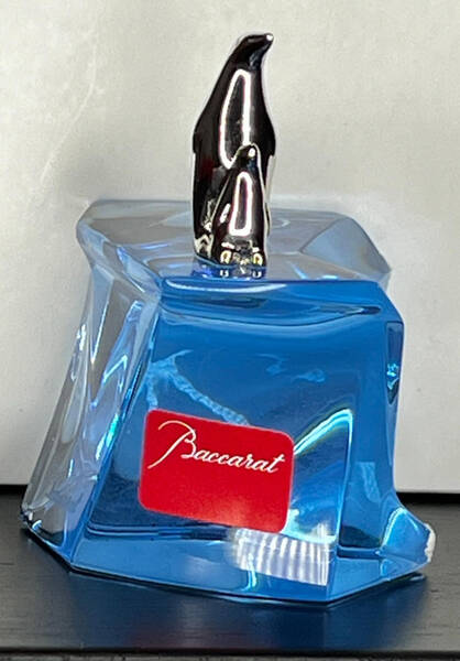Baccarat Crystal Figurines Penguins On Iceberg-Blue - With Box Bx2050