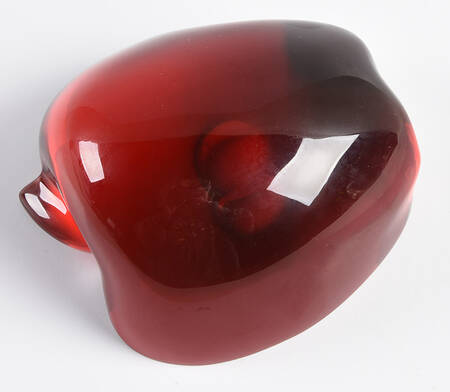 Baccarat Crystal Figurines Apple Half-Ruby - No Box
