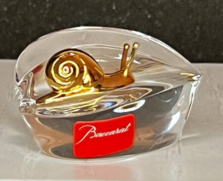 Baccarat Crystal Figurines Heart Gold Escargot Snail-Clear - With Box Bx2056