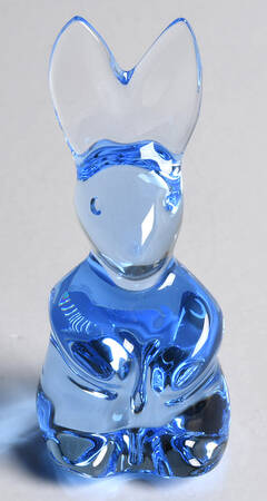 Baccarat Crystal Figurines Rabbit-Spinning-Cornflower Blue - No Box