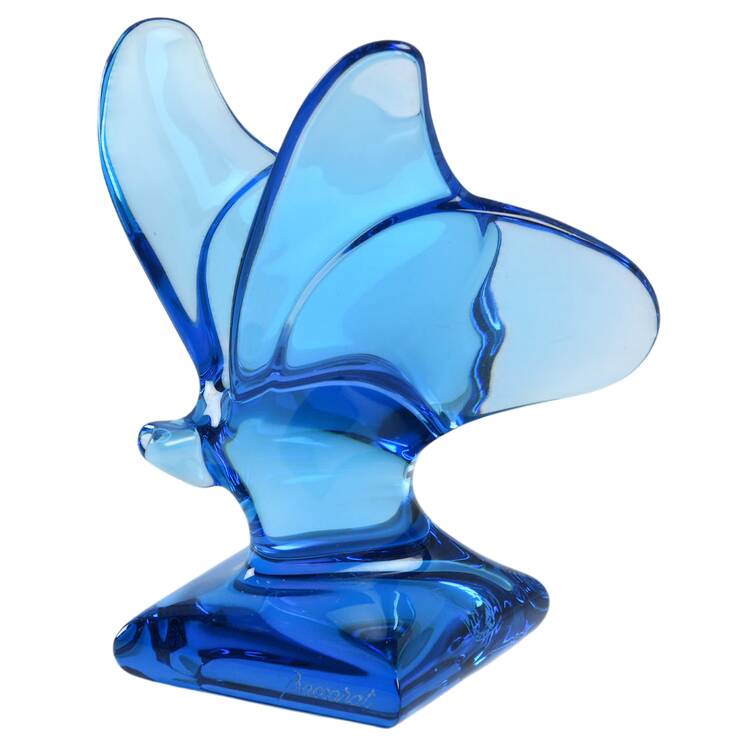 Baccarat Crystal Figurines Butterfly-Turquoise - No Box