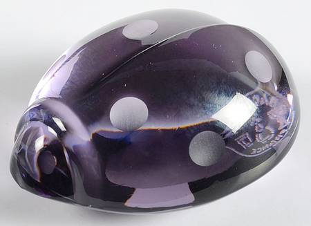 Baccarat Crystal Figurines Ladybug-Purple - Boxed