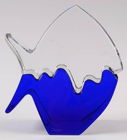 Baccarat Crystal Figurines Two Part Fish - With Box Bx970