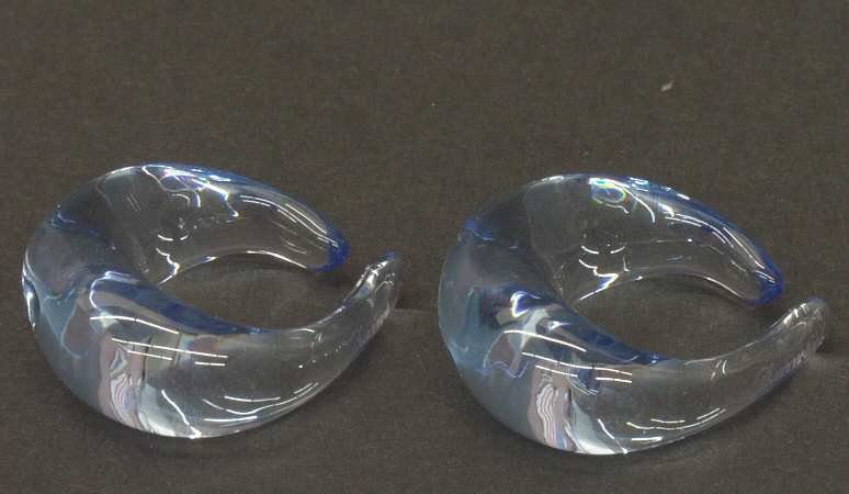 Baccarat Crystal Figurines Earrings-Creole Plain Aquamarine - Boxed