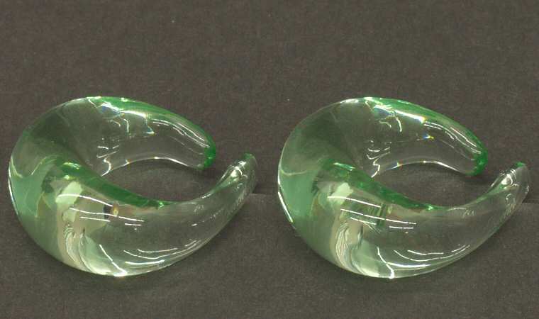 Baccarat Crystal Figurines Earrings-Creole Plain Jade - Boxed
