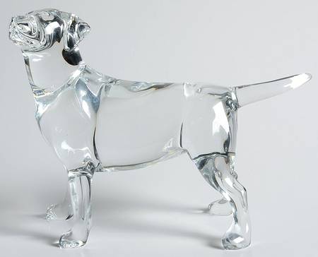 Baccarat Crystal Figurines Labrador-Clear-Dog-Standing-Head Up - Nb939, No Box