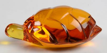 Baccarat Crystal Figurines Turtle-Amber - Boxed