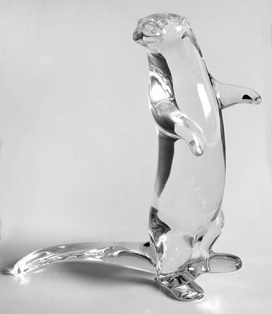 Baccarat Crystal Figurines Otter On The Watch - No Box