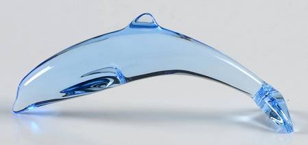 Baccarat Crystal Figurines Dolphin Playing-Blue - With Box Bx873