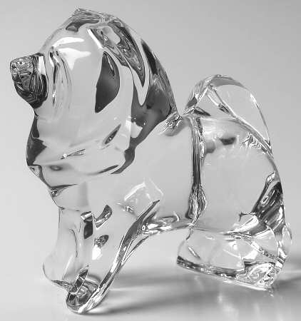 Baccarat Crystal Figurines Chow Dog - With Box Bx328