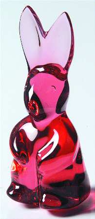 Baccarat Crystal Figurines Rabbit Spinning-Pink - With Box Bx319