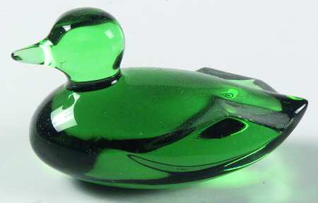 Baccarat Crystal Figurines Duck-Emerald - With Box Bx322