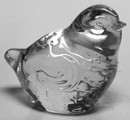 Baccarat Crystal Figurines Chick Head Straight - 392 With Box