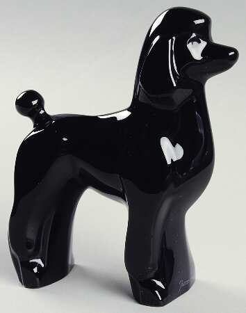 Baccarat Crystal Figurines Poodle-Black-Dog - No Box