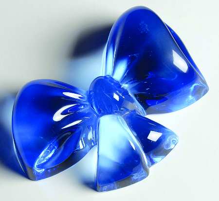 Baccarat Crystal Figurines Bow Paperweight - Cornflower Blue - No Box