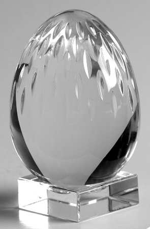 Baccarat Crystal Figurines Egg With Stand-Clear - Boxed